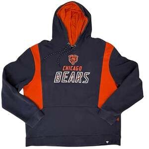 Fanatics Chicago Bears NFL Hoodie Size 2XL Navy Orange Pullover Sweatshirt